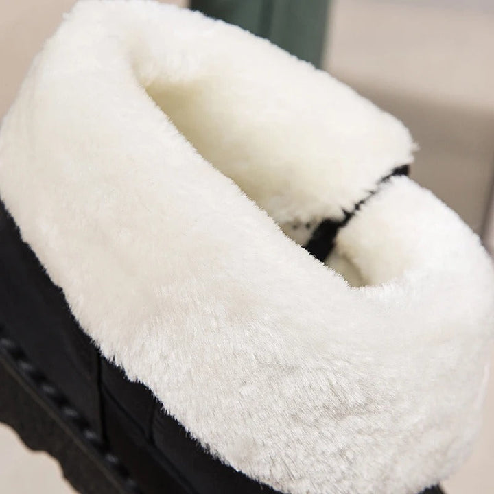 Dames Enkellaarzen Gevoerd met Klittenband - Winterlaars Anti-Slip