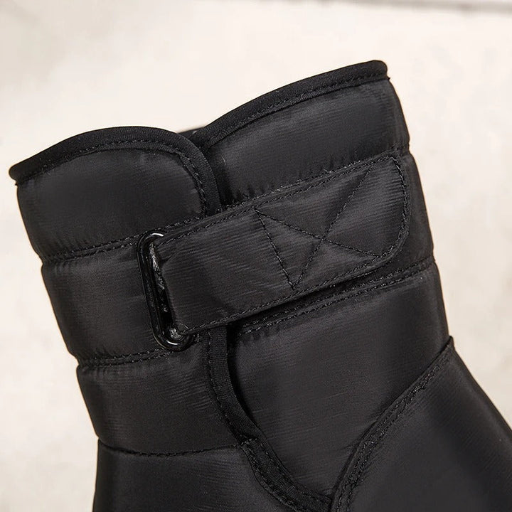 Dames Enkellaarzen Gevoerd met Klittenband - Winterlaars Anti-Slip