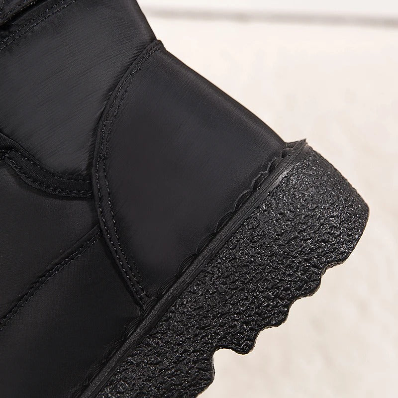 Dames Enkellaarzen Gevoerd met Klittenband - Winterlaars Anti-Slip