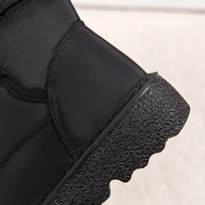 Dames Enkellaarzen Gevoerd met Klittenband - Winterlaars Anti-Slip