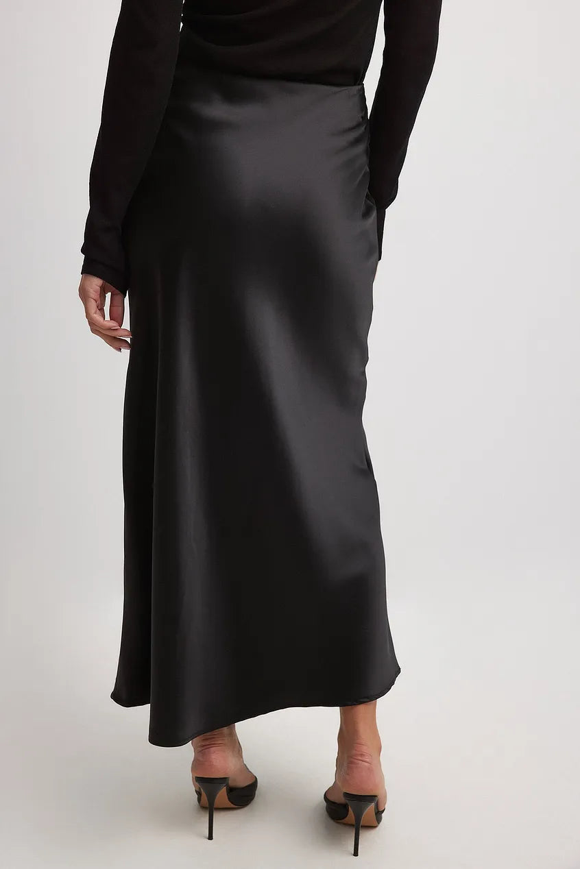 Hoge Taille Satijnen Rok – Leona