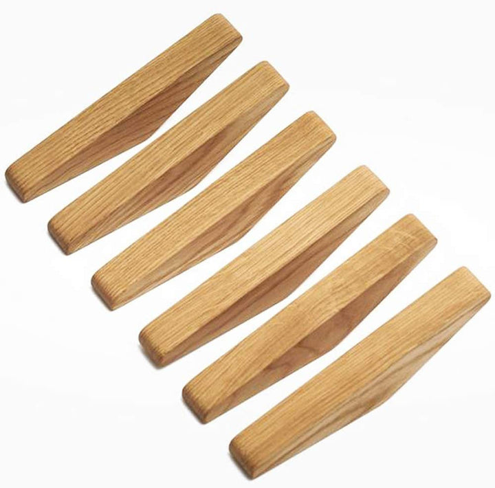 Minimalistische houten wandhaken voor thuis – set van 6