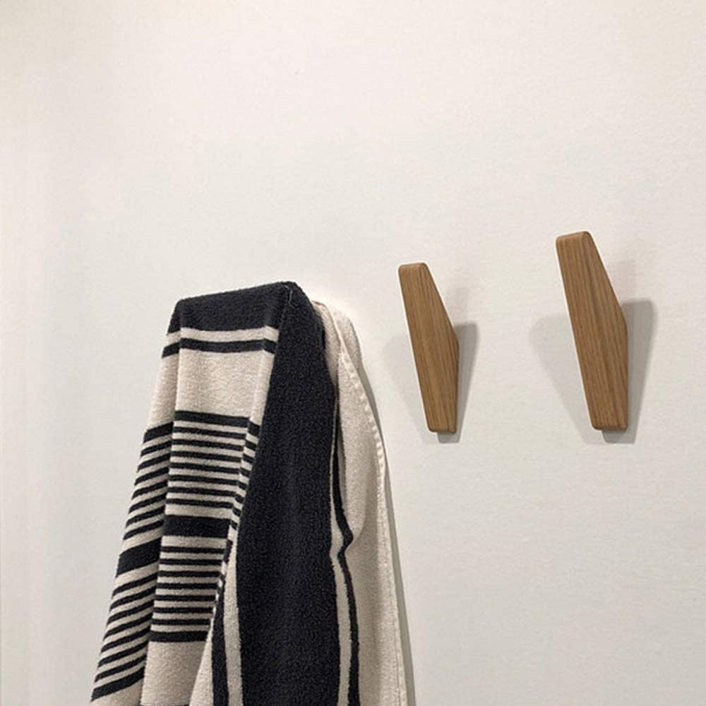 Minimalistische houten wandhaken voor thuis – set van 6