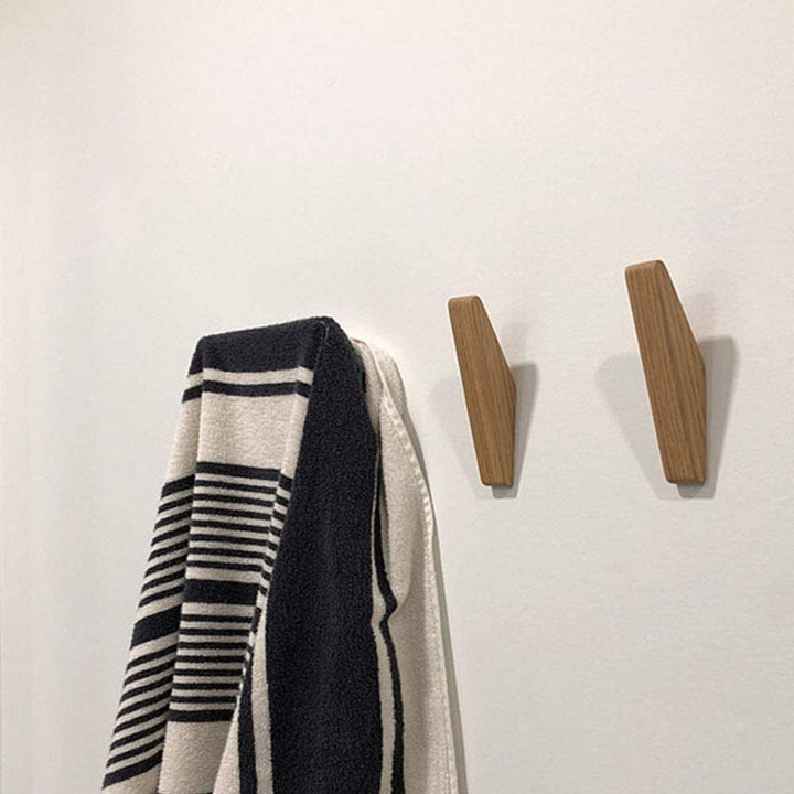Minimalistische houten wandhaken voor thuis – set van 6