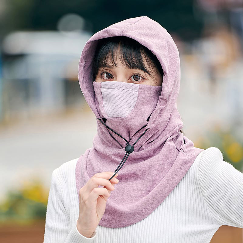 Winddicht gezichtsmasker met capuchon en nekwarmer voor fietsen