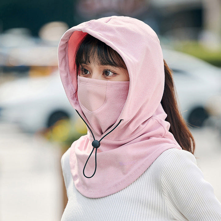 Winddicht gezichtsmasker met capuchon en nekwarmer voor fietsen