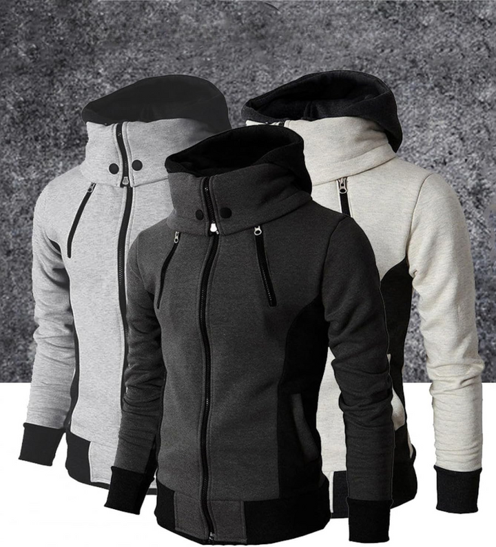 Slim-fit Fleece sportjack met Rits en Capuchon Heren