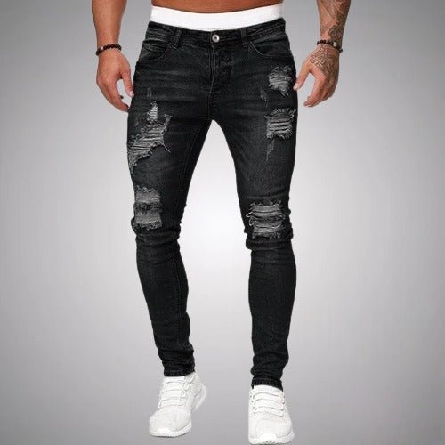 Slim-fit stretchjeans voor heren met scheuren – casual denim in used-look voor dagelijks gebruik