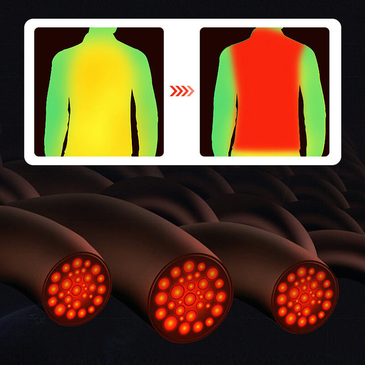 Verwarmde bodywarmer met 13 warmtezones en carbonvezel