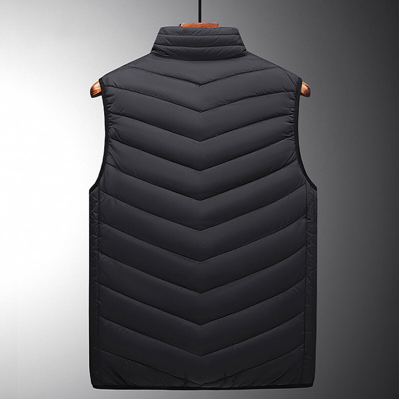 Verwarmde bodywarmer met 13 warmtezones en carbonvezel
