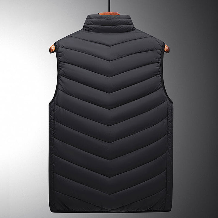 Verwarmde bodywarmer met 13 warmtezones en carbonvezel