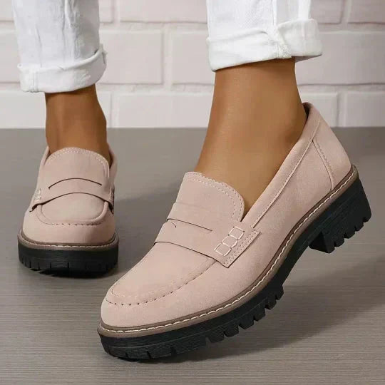 Orthopedische comfortloafers met gevoerde plateauzool