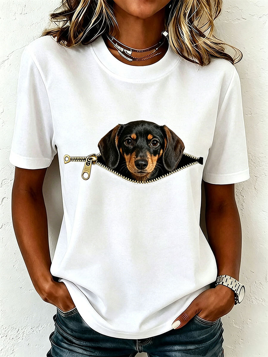 T-shirt met korte mouwen en tekkelprint