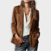 Suède blazer met knoopsluiting voor dames