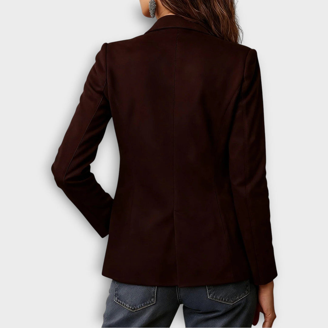 Suède blazer met knoopsluiting voor dames