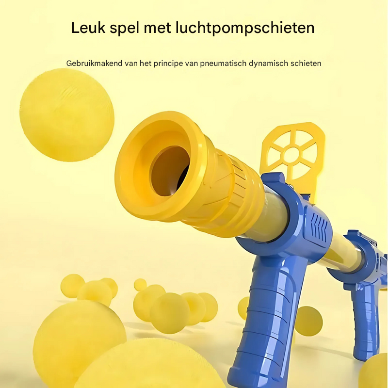 Luchtgedreven zacht kogelspel met wandelende eend en lichtjes