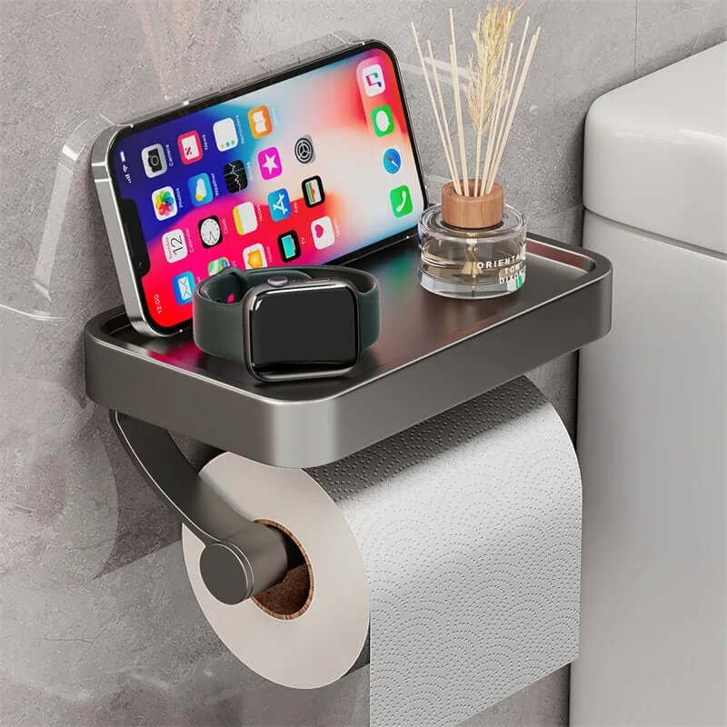 Toiletrolhouder van Roestvrij Staal | Houder met Opbergruimte | WC-Rolhouder | Rollix