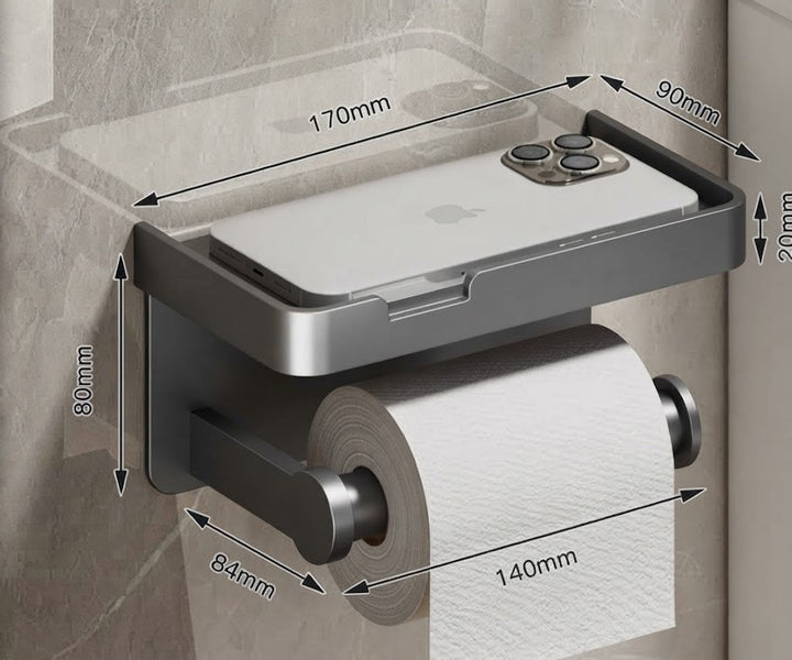 Toiletrolhouder van Roestvrij Staal | Houder met Opbergruimte | WC-Rolhouder | Rollix