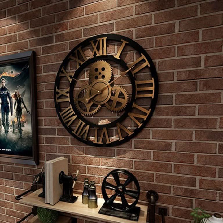 Aurex wandklok in tijdloze industriële stijl, een blikvanger voor woonkamer, kantoor, bar