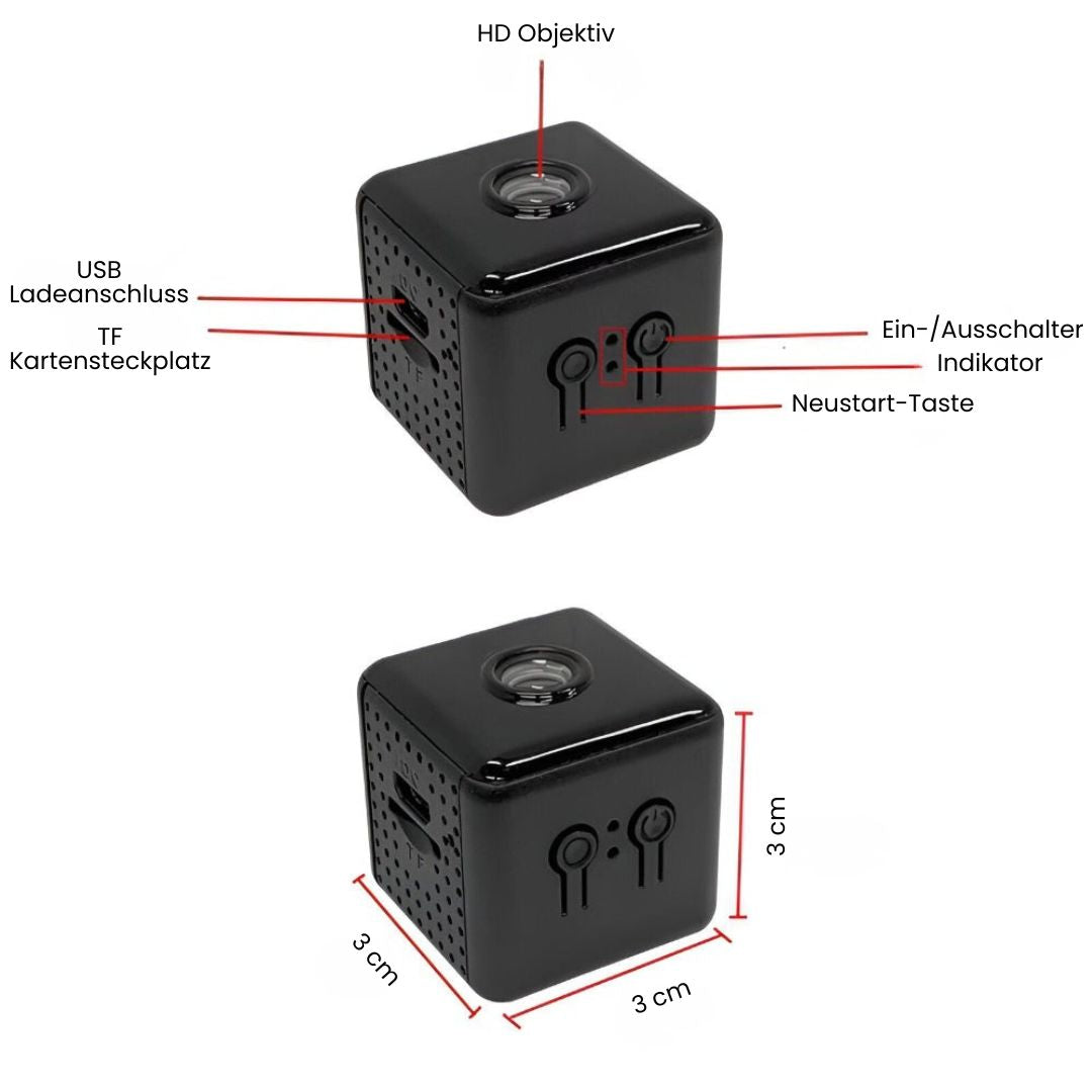 Bewakingscamera voor binnen en buiten | Mini Wi-Fi-camera met live-uitzending naar mobiel | Draadloos en compact | MiniGuardiano