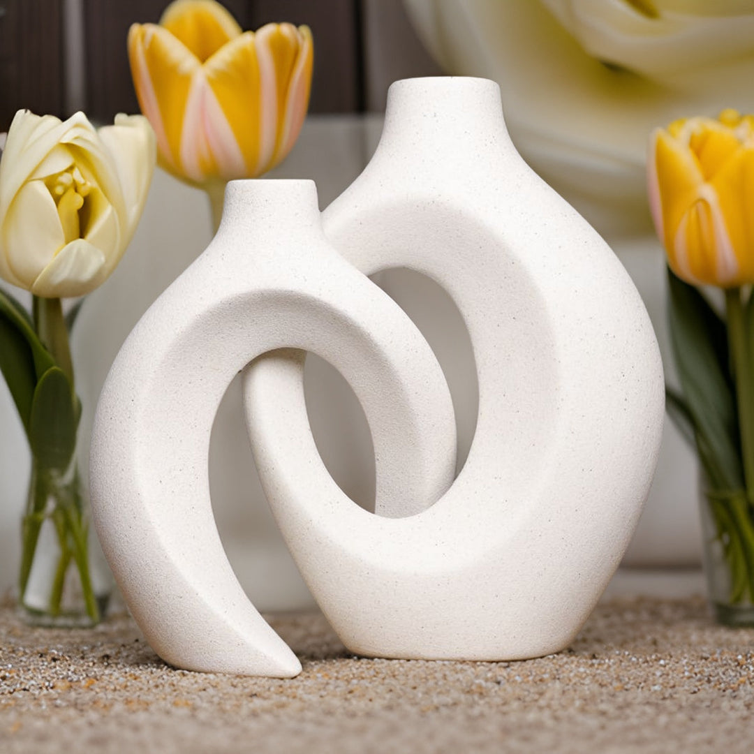 Gleora | Unieke Bloemenvaas - Gevlochten Design
