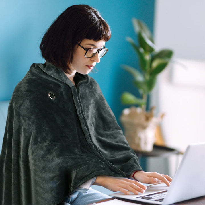 Draagbare USB-warmtedeken met rits van zachte fleece