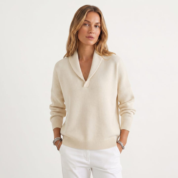 Relaxte gebreide pullover met v-hals voor dames