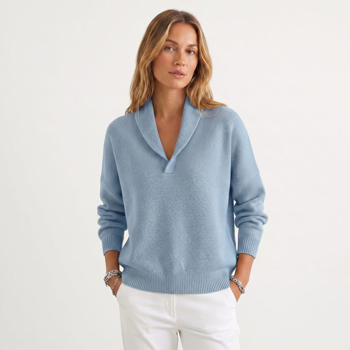 Relaxte gebreide pullover met v-hals voor dames