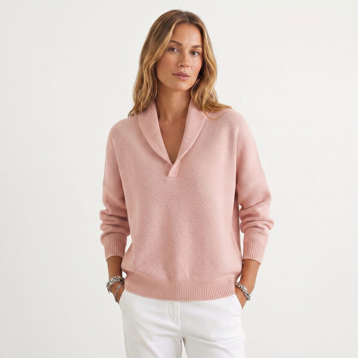 Relaxte gebreide pullover met v-hals voor dames
