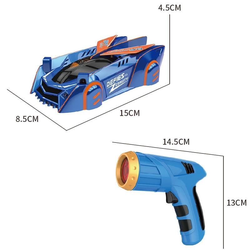 Wandklimmende RC-auto met laserpointerbediening en oplaadbare USB-accu