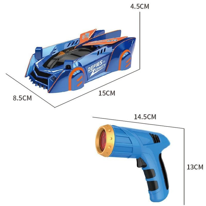 Wandklimmende RC-auto met laserpointerbediening en oplaadbare USB-accu