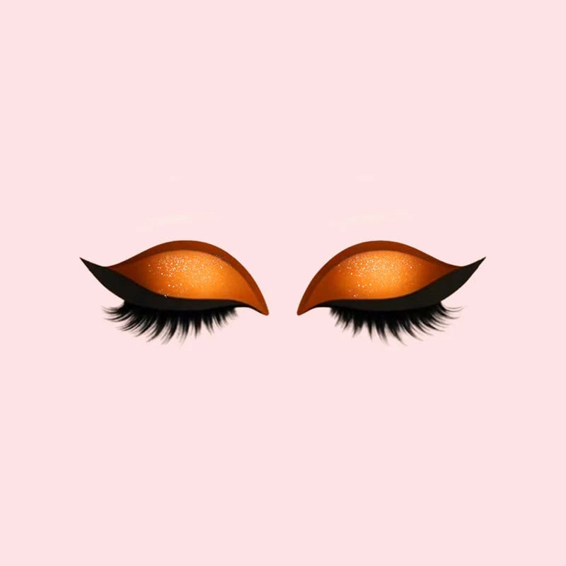 Gevleugelde eyelinerstickers met nepwimpers en glitteroogschaduw