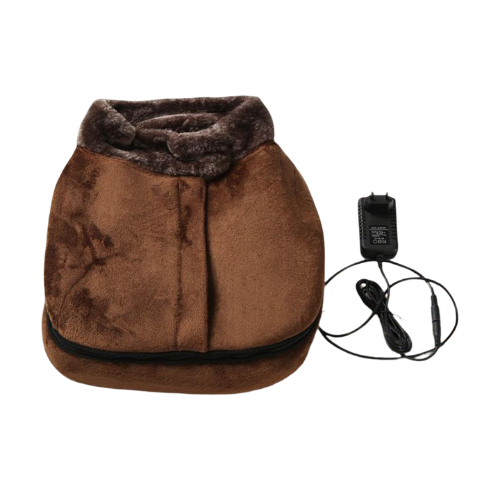 Pluche voetenwarmer met shiatsu-vibratie en warmte
