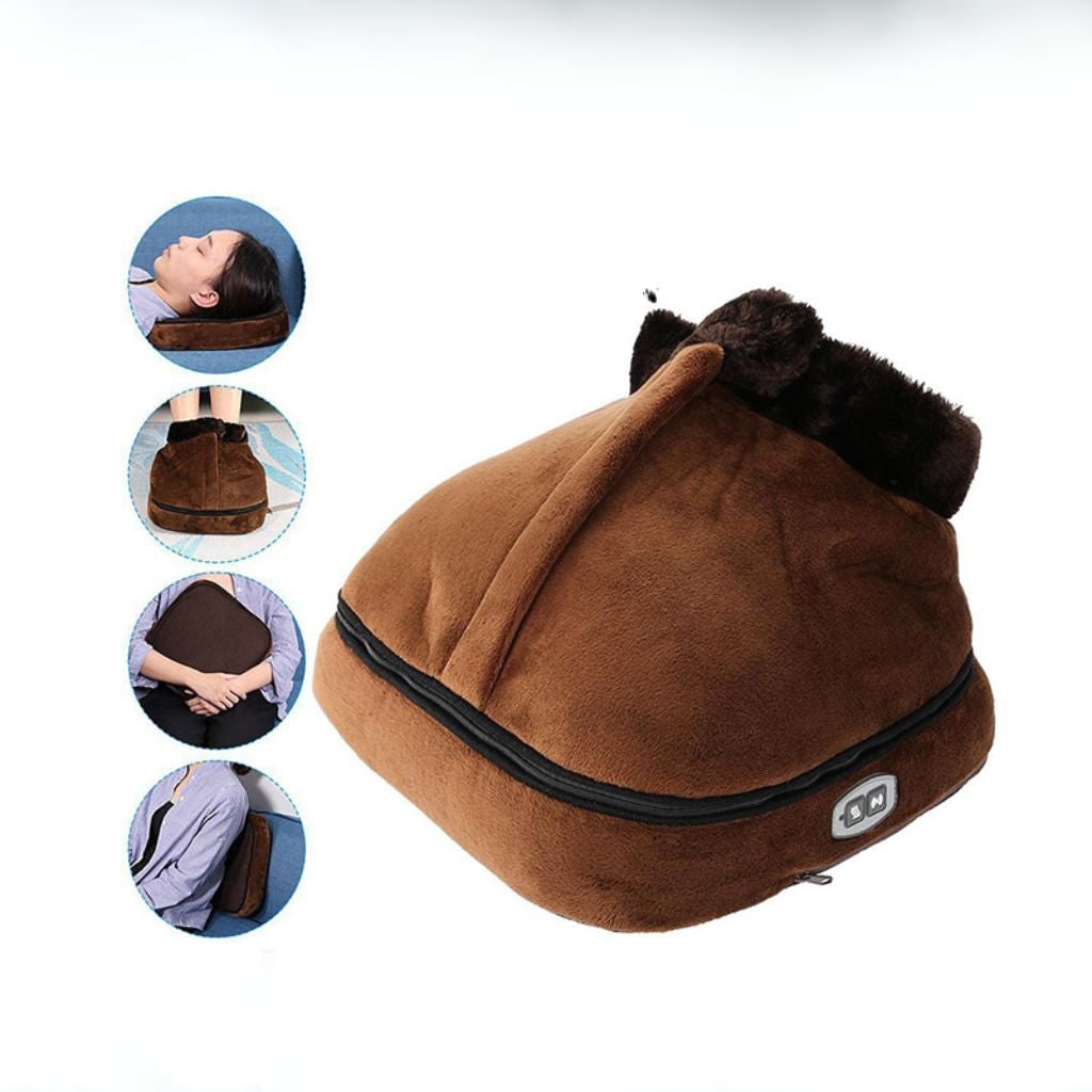 Pluche voetenwarmer met shiatsu-vibratie en warmte