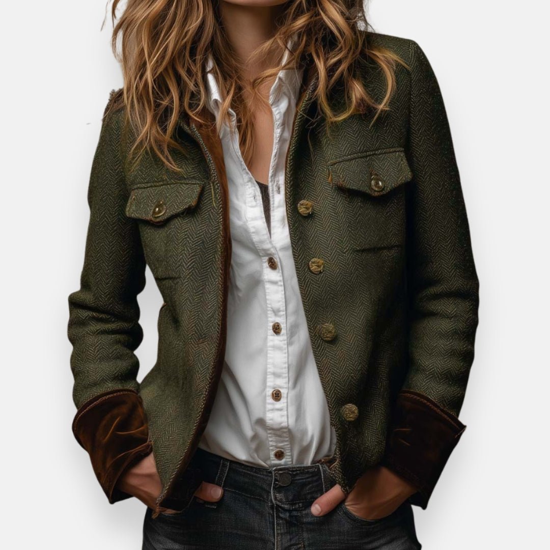 Dames Blazer Visgraat met Knoopsluiting - Getailleerd Model