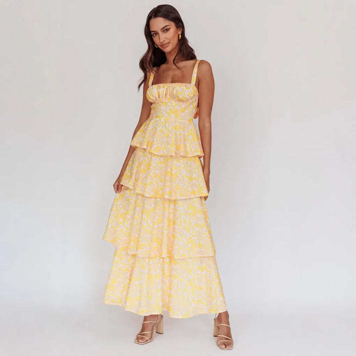 Boho bloemen maxi-jurk