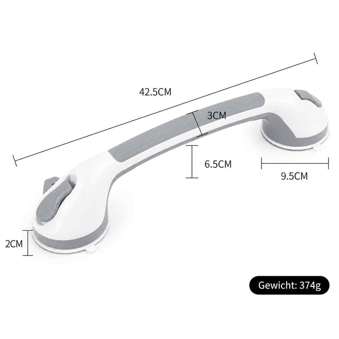 Zuignaphandgreep voor de douche, veiligheidsgreep voor de badkamer zonder boren, 15,7 inch